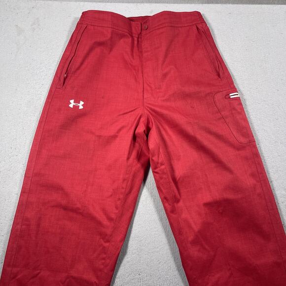 Under‎ Armour Pants Mens Large Red ColdGear Snow Ski Outdoor Zip Pockets Winter - Picture 2 of 13